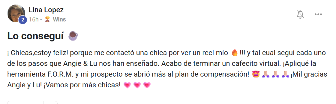 Testimonio de una alumna de la mentoría de Angie & Lu