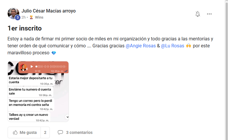 Testimonio de una alumna de la mentoría de Angie & Lu